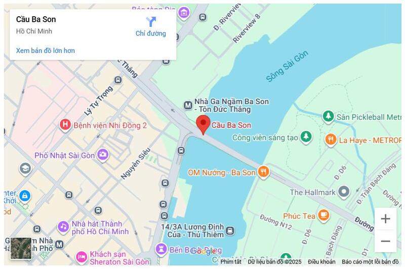 Bản đồ vị trí cầu Ba Son