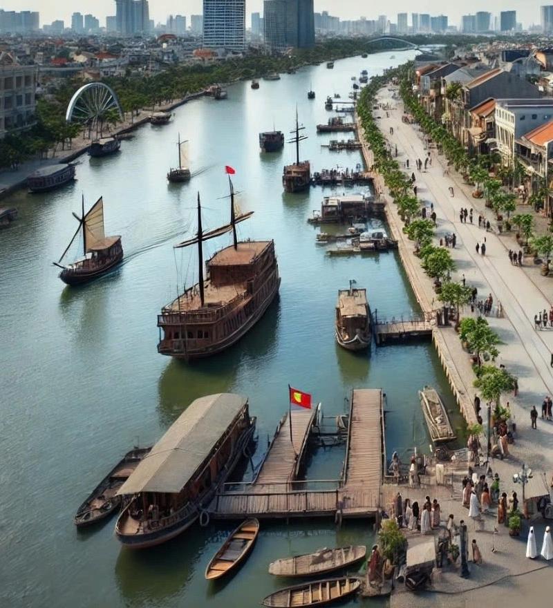Phim trường ngoài trời theo chủ đề Sài Gòn xưa tái hiện lại khung cảnh Sài Gòn những năm 1900 với kiến trúc Đông Dương
